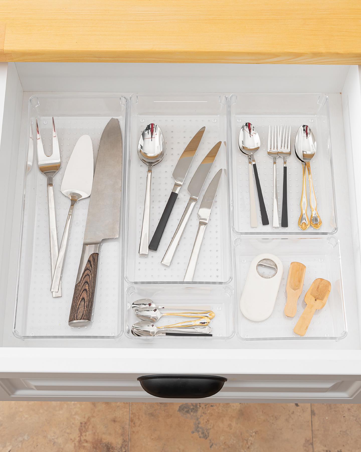 Stile Cucina 6 Parça Ayarlanabilir Çekmece İçi Düzenleyici Makyaj Ve Takı Organizeri Şeffaf