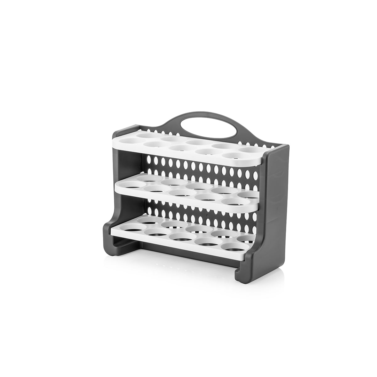 Stile Cucina 30 Bölmeli Yumurtalık - 3 Katlı Yumurta Rafı Saklama Kabı Beyaz-Antrasit