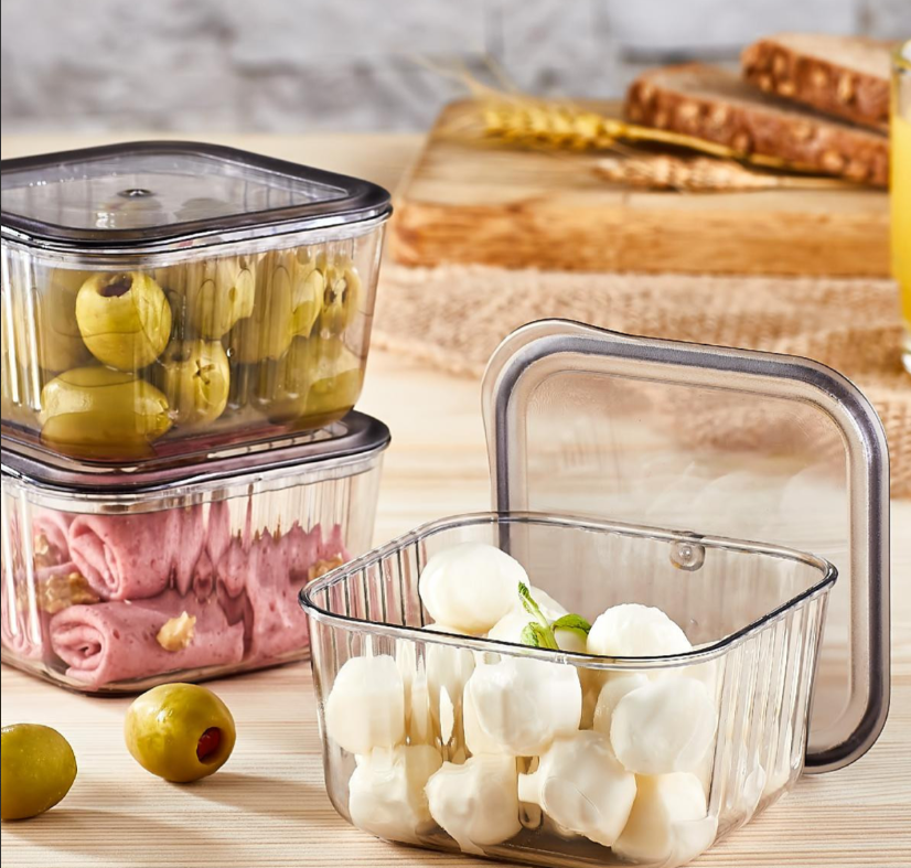 Stile Cucina 6'lı Dikdörtgen Bölmeli Kapaklı Kahvaltılık Seti Akrilik