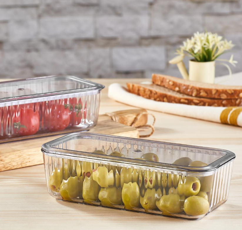 Stile Cucina 6'lı Dikdörtgen Bölmeli Kapaklı Kahvaltılık Seti Akrilik