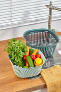 Stile Cucina Linea Süzgeçli Kare Kase Yeşil 4 Litre