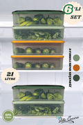 Stile Cucina 6'lı Renkli Büyük Boy Buzdolabı Dondurucu Organizer Ve Saklama Kabı Seti 6x(3,5 Litre)