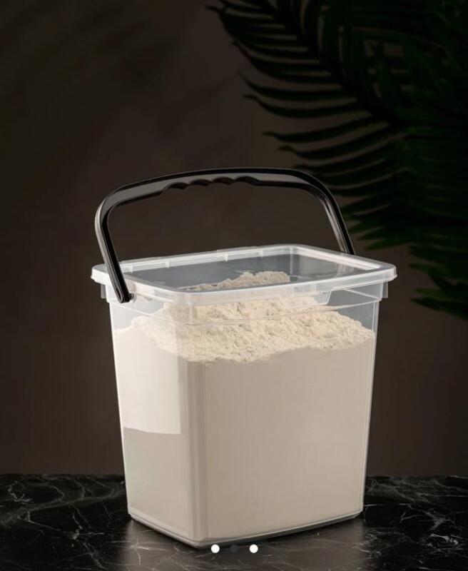 Mega Boy 2'li Kare Un Bakliyat Kabı 6 Litre - Kulplu Deterjanlık Saklama Kutusu