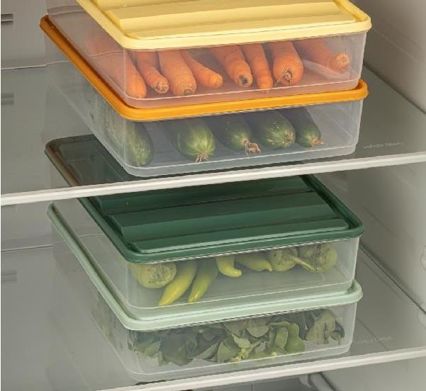 Stile Cucina 6'lı Renkli Büyük Boy Buzdolabı Dondurucu Organizer Ve Saklama Kabı Seti 6x(3,5 Litre)